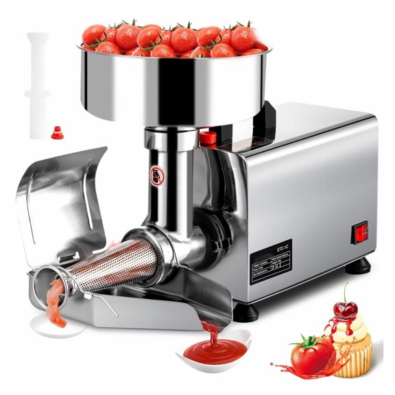 Electric Tomato Strainer 110V - 370W Stainless Steel Tomato Milling Machine, Commercial Grade Food Strainer & Sauce Maker - 90-160 Kg/H Capacity