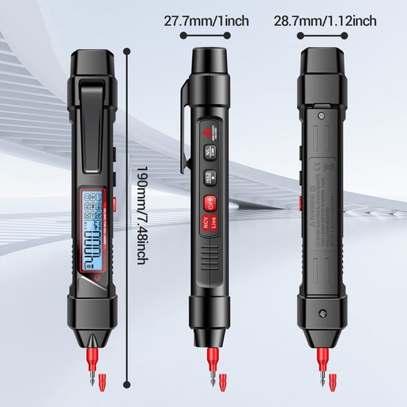 Electric Tools Pen Style Digital Multimeter 4000 Counts AC DC Voltage Tester with Flashlight Auto Shutdown for Electricians Technicians DIY Home Use