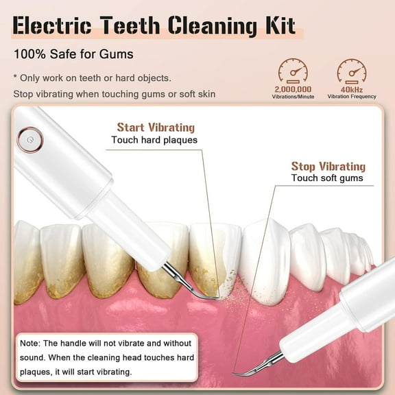 Electric Tooth Cleaner with LED Light, 4 Modes Rechargeable Teeth Cleaning Kit with Dental Tools
