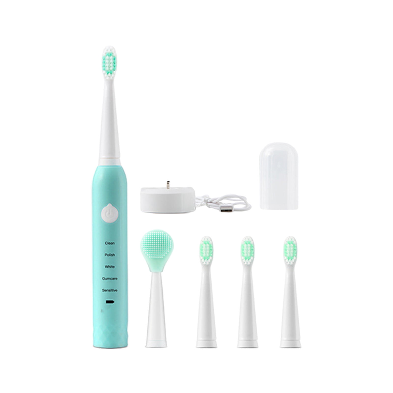 Electric Toothbrush, 3 Brush Heads+1Facial Cleansing Brush , 5 Cleaning ...