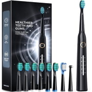 Electric Toothbrushes for Adults and Kids, 8 Brush Heads Electric Toothbrush with 40000 VPM Deep Clean 5 Modes, Rechargeable Fast Charge 4 Hours Last 30 Days