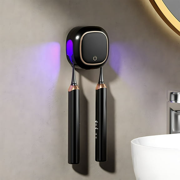 Electric Toothbrush Holder UV Toothbrush Sterilizer And Intelligent Drying Box Non Punching Wall Hanging Portable For Home And Travel Toothbrush Organizer