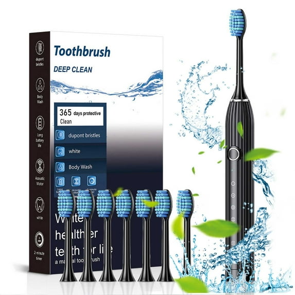 Electric Toothbrush for Kids Adults Teen, Wireless Rechargeable Toothbrush with 8 Replacement Heads, 6 Modes, 2 Minutes Built in Smart Timer, Gifts for Boys Girls Teen