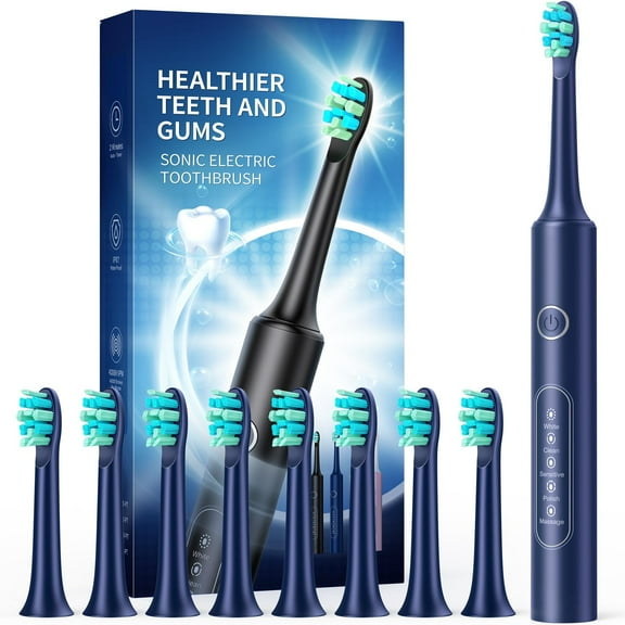 Electric Toothbrush, Rechargeable Electric Toothbrush for Adults Last 60 Days, 40000 Vpm Deep Clean, 5 Modes, 2 Min Timer, IPX7 Waterproof Sonic Toothbrush, Travel Toothbrush, Gifts