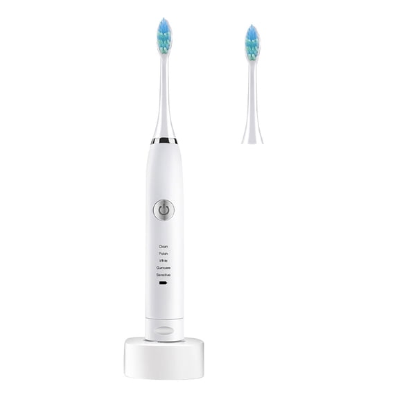 Electric Toothbrush, Replacement Brush Heads, Smart Timer 2-Minute Brushing Habit with High-Density Bristles, USB Rechargeable, Travel Friendly, 16000 Vibrations Per Minute, Efficient Cleaning