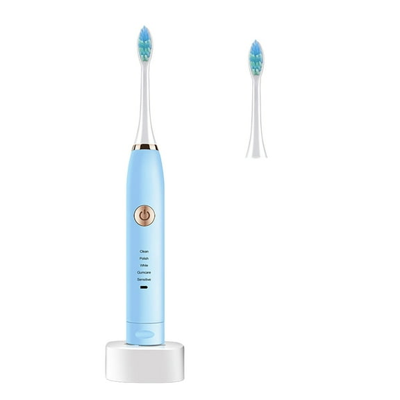 Electric Toothbrush, Replacement Brush Heads, Smart Timer 2-Minute Brushing Habit with High-Density Bristles, USB Rechargeable, Travel Friendly, 16000 Vibrations Per Minute, Efficient Cleaning