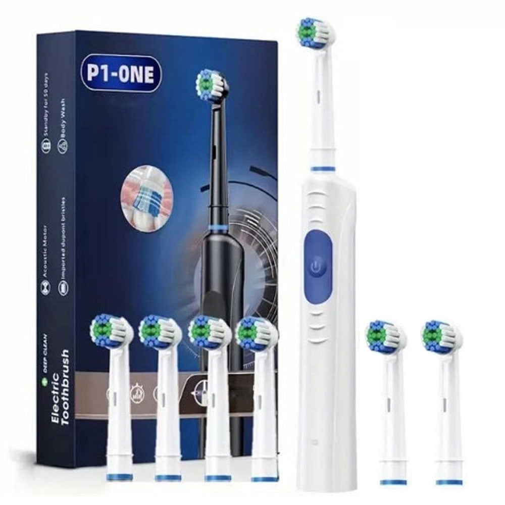 Electric Toothbrush Set for Adults, 3 Modes, 8 Brush Heads, One Charge for 30 Days Travel Electric Toothbrush - White