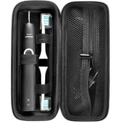 Electric Toothbrush Travel Case for Philips Sonicare ProtectiveClean 4100, 1100, 5100, 6500, 7500/ for Oral B Pro 1000, Replacement Heads & Accessories - Black