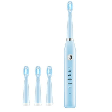 Electric Toothbrush, USB Waterproof Rechargeable Toothbrush for Adults, 6 Modes