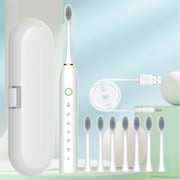 Electric Toothbrush for Adults and Kids, Sonic Powerd Whitening Toothbrush with 8 Brush Heads, 6 Cleaning Modes, 2 Mins Smart Timer, USB Rechargeable