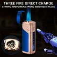 thumbnail image 1 of Electric Torch Lighter with Micro USB Charging Cable, Torch Lighter Windproof 3 Jet Flame, LED Light USB Rechargeable Lighters, Windproof, Valentine's Day Gifts for Women and Men, 1 of 3