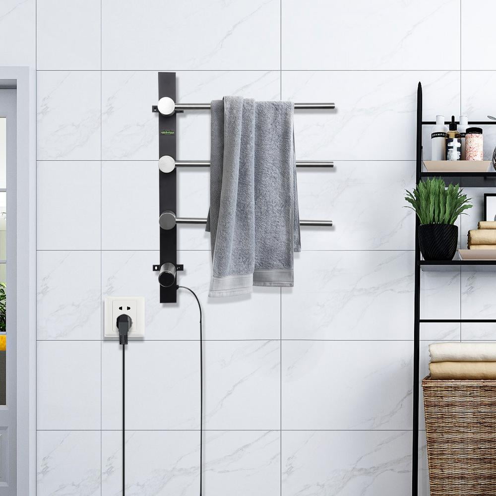 Electric Towel Rack Stainless Steel Towel Drying Rack with Timer 3 Bar ...