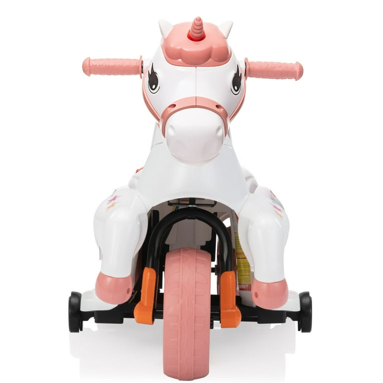 Electric Toy Bike With Training Wheels,Unicorn Stroller Toy Bike