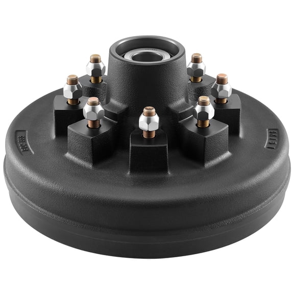 Electric Trailer Brake Drum, 8-Hole 4" Bolt Circle, 7000 lb Axle, Replacement 12" Hub for Trailers & RVs