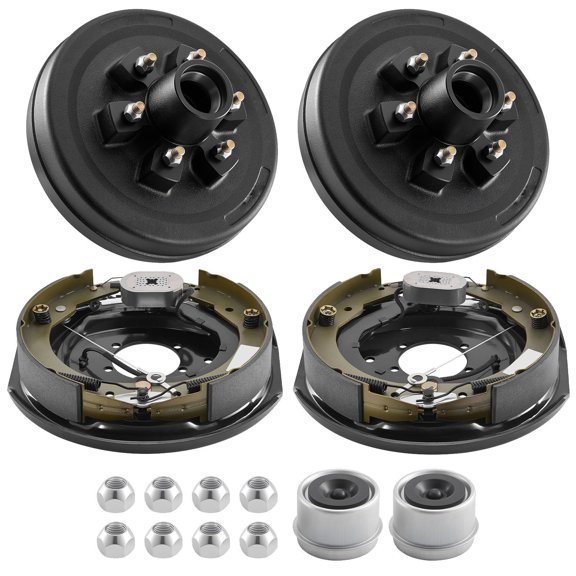 Electric Trailer Brake Kit,12x2 " Self-Adjusting Electric Brakes for 6000lbs Axle-1 Pair with Backing Plates for RV&Trailer Brake System Replacement