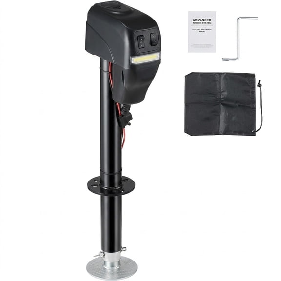 Electric Trailer Jack, 4000 lbs Power Tongue Jack, 9.84"-33.85" Lift with Waterproof Cover for RV & Utility Trailers