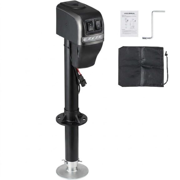 Electric Trailer Jack, 4000 lbs Power Tongue Jack, 9.84"-33.85" Lift with Waterproof Cover for RV & Utility Trailers