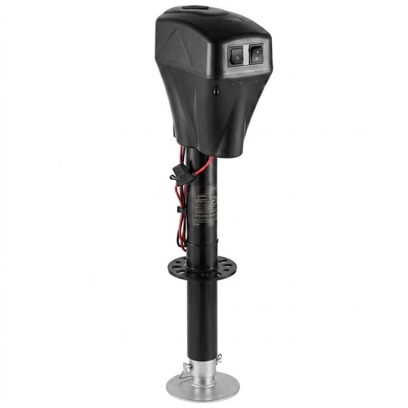 Electric Trailer Jack, 5000 lbs Heavy Duty RV Power Tongue Jack, 10"-28.3" Lift with Weatherproof Cover & Manual Crank, Black