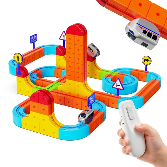 REARFIT Electric Train Set 3D Magic Flexible Race Track for Kids 3 4 5 6 7 8 Years Old, Educational STEM LearningToy for Boys Girls Birthday, Advanced Set (150 Piece)