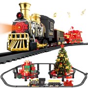 UFULMN Electric Train Set with 3D Elevated Tracks Quiet Mode Christmas Train Maximum Recommended Age 3+ for Kids Material
