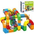 thumbnail image 1 of Electric Train Set, Flexible Track Fusion Train Set, DIY Race Car Track Building Kits with Train and Traffic Signs, for 4-10 Year Old Boys Girls Christmas Birthday Party Gifts (123pcs), 1 of 10