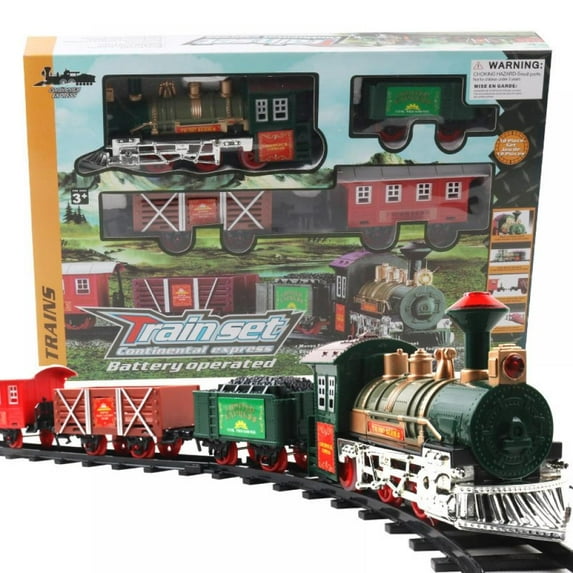 Electric Train Set Kids Baby Train Toys for 3+ Year Old Classic Toy Train with Lights and Sounds Set