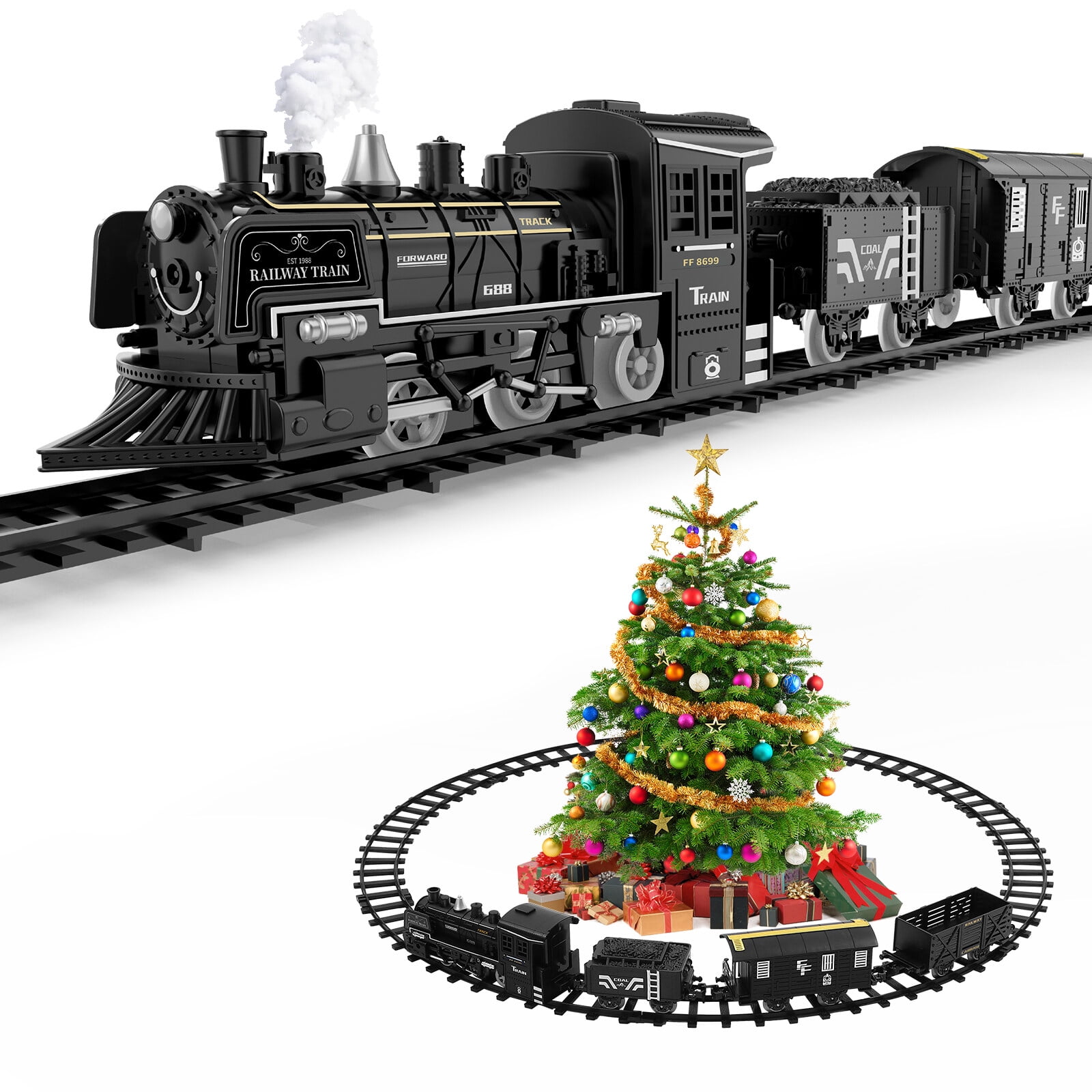Electric Train Set with Steam Engine Train Sets for Kids 4