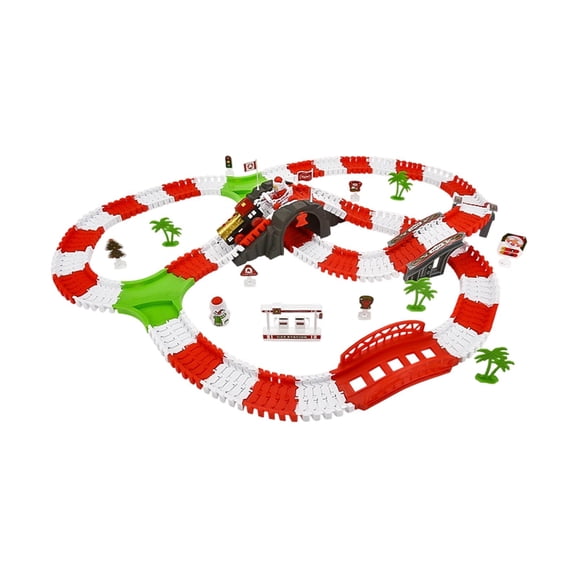 Electric Train Set Track Toy Road Race ABS Material Large Size for Children Christmas Play