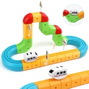 Sendida Train Set Tracks, Toy Train Race Tracks, 3D Infinity Modular Cube Building Blocks Freely Assembled, STEM Learning Toy of Gifts for Kids Toddlers Boys & Girls