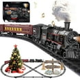 thumbnail image 1 of Electric Train Sets for Kids Metal Alloy Christmas Train Toys Steam Locomotive, Glowing Passenger Carriages,  Luxury Tracks, Light & Sounds Rechargeable Birthday Gifts for Boys Girls Red, 1 of 8