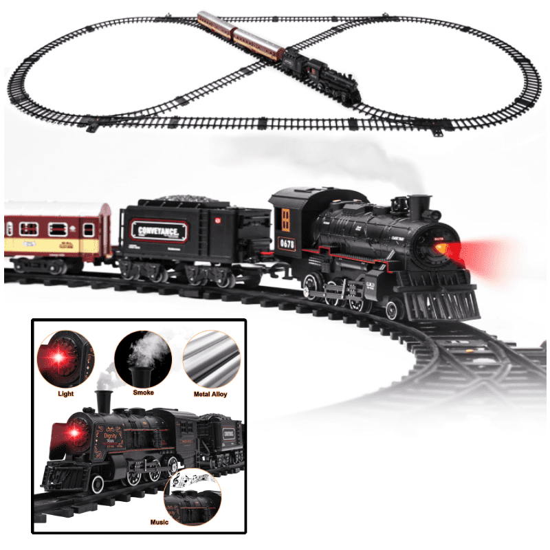 Electric Train Toys with Steam Train Set with Remote Control