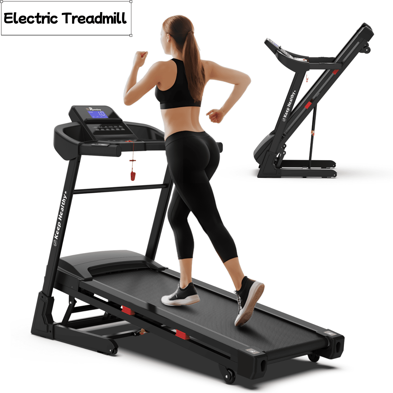 Electric Treadmill with Automatic Incline, 3.5HP Motor, 400LB Capacity, Bluetooth MP3, Shock Absorption, Foldable, APP Integration, 12 Training Programs, LCD Display