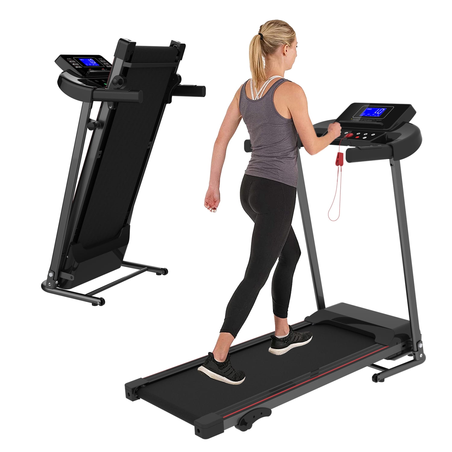 Walmart Electric Treadmill 16 Wide Max Speed 7.0 MPH Compact for Home Office Walmart