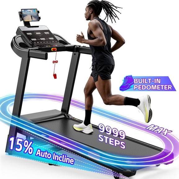 Smart Folding Treadmill with Auto Incline, 4.0HP Running Jogging Treadmill for Home, Shock Absorption, Bluetooth Speaker, Extra Large LED Display Screen, trotadora electrica para la casa