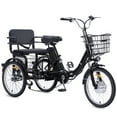 thumbnail image 1 of BROOBEY Electric Tricycle for Adults Folding Electric Trike 3 Wheel Electric Trike with Two-seater Large Basket Super Powerful Brushless 500W Motor 48V15AH Lithium Battery Max 20MPH E-Tricycle Black, 1 of 9