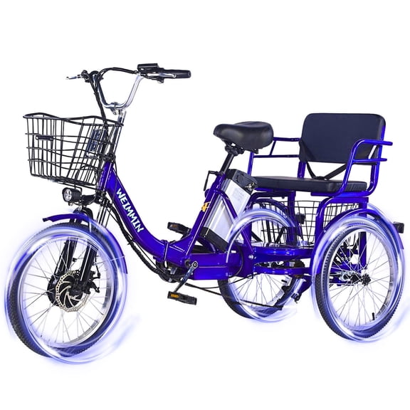 Electric Tricycle for Adults,3 Wheel Peak 700w electric trike,36V 13AH Removable Li-Battery,20 Inch Ebike Suitable for Carrying Passengers and Cargo