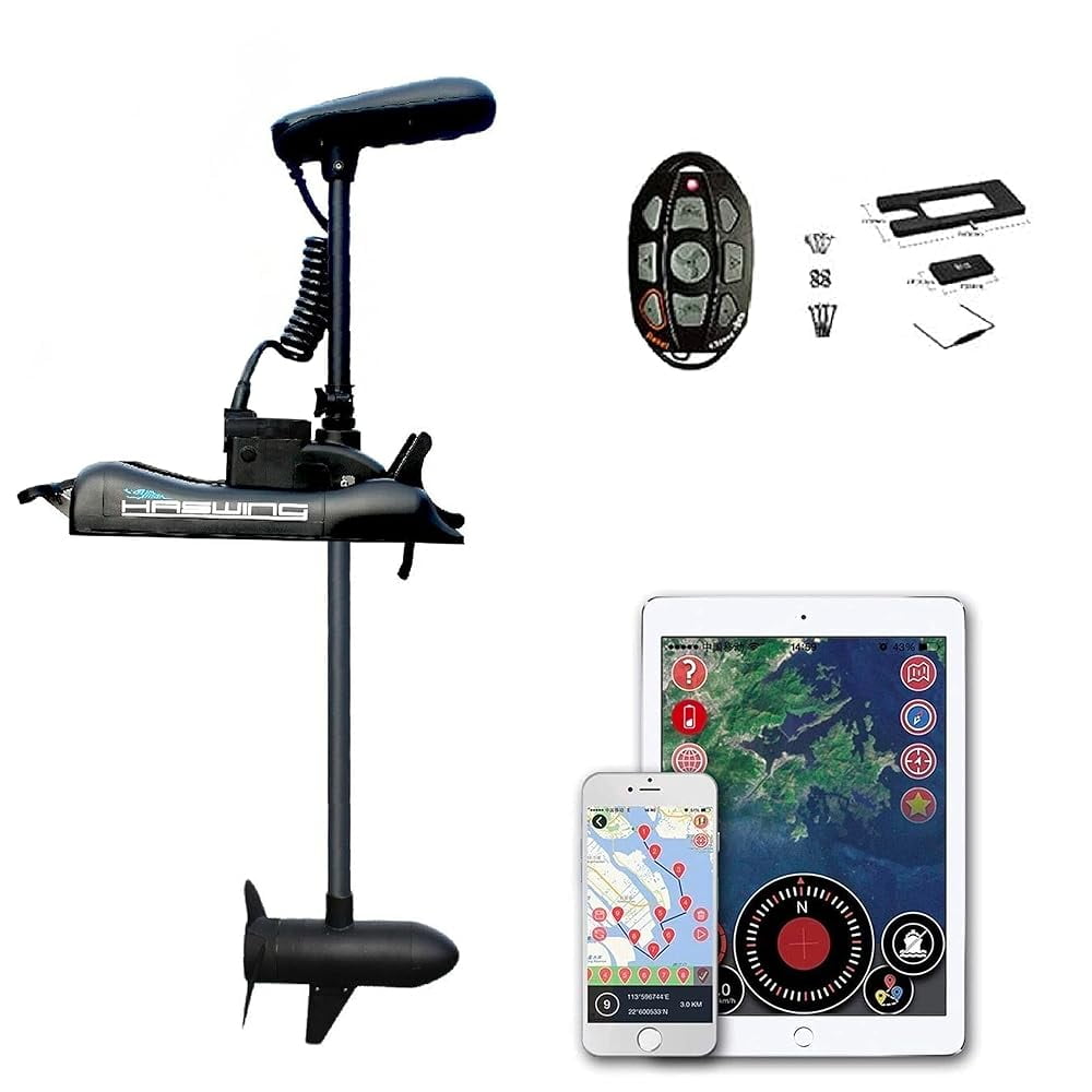 Electric Trolling Motor 12V 54" 55Lbs Cayman GPS Anchor Control Shaft