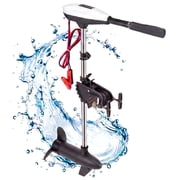 Naipo 55lb Thrust Trolling Motor 8 Speeds Electric Outboard Boat Motor with LED Battery Indicator and Telescoping Handle for Kayak Fishing Boats Freshwater White