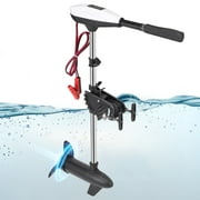 Electric Trolling Motor with 55 Lbs Thrust 8 Speeds,Outboard Boat Motor with LED Battery Indicator and Telescoping Handle for Kayak Fishing Boats Freshwater ,white
