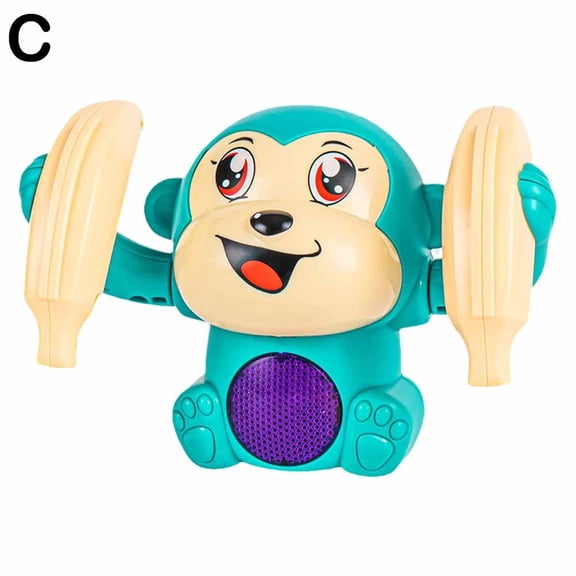 Vensio-Electric Tumbling Monkey Toy Interactive Rolling Animal Figure with Sound Light Voice Induction Baby Gift