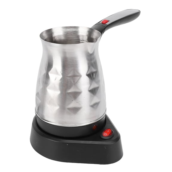 Electric Turkish Coffee Maker, 500ML Stainless Steel Pot with Anti-Scald Handle, 600W Fast Heating for Home Use (Diamond Texture)
