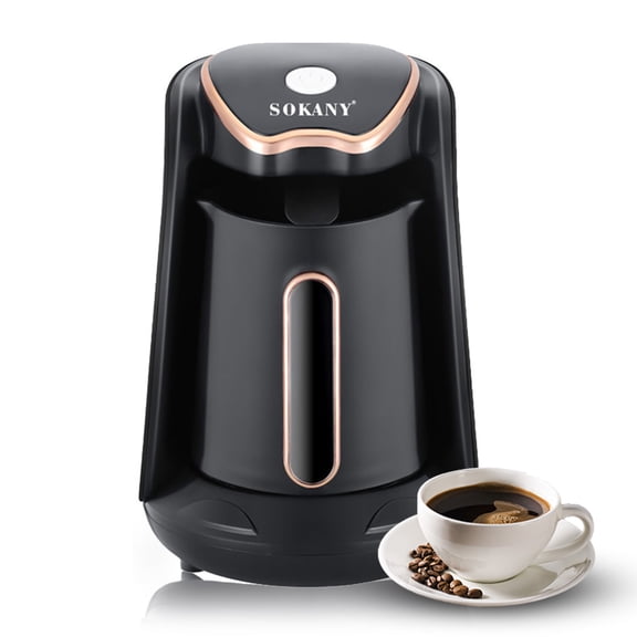 Electric Turkish Coffee Maker Machine 250ml / 8.5 fl oz Single Serve Espresso Pot 600W Quick Heating Coffee Maker with Anti-drip Induction Sensor Black