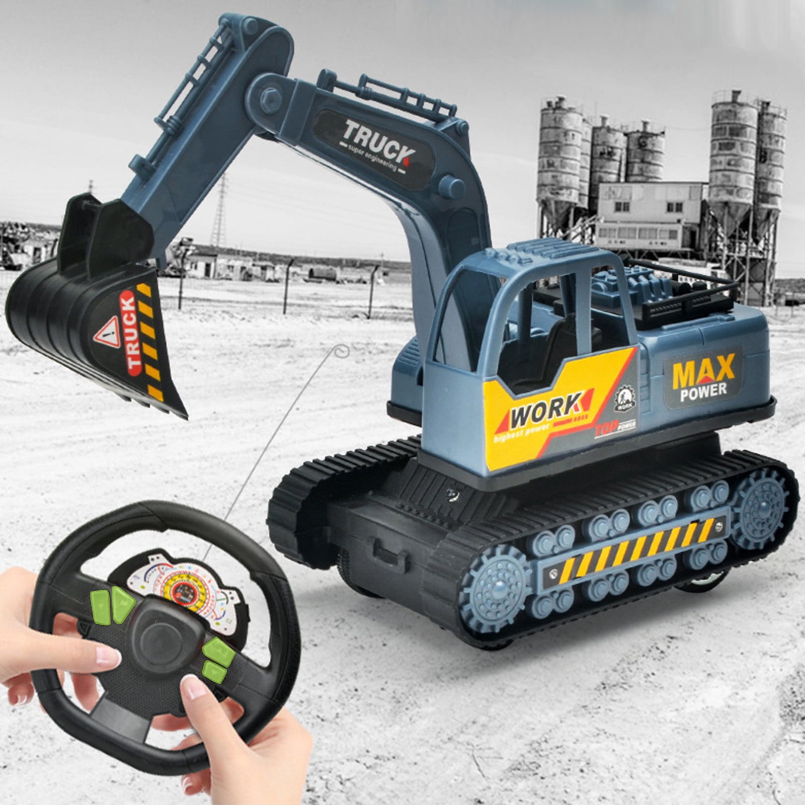 Electric Two Way Remote Control Excavation Engineering Vehicle Boy Toy Set Model Electric RC Remote Control Construction Tractor Batteries are not included Walmart