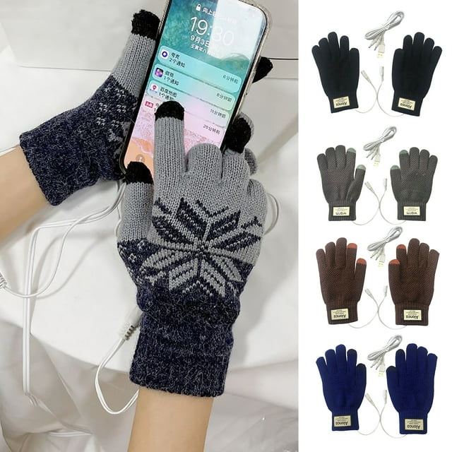 Electric USB Heated Gloves for Men Women Camping Hand Warmers Winter