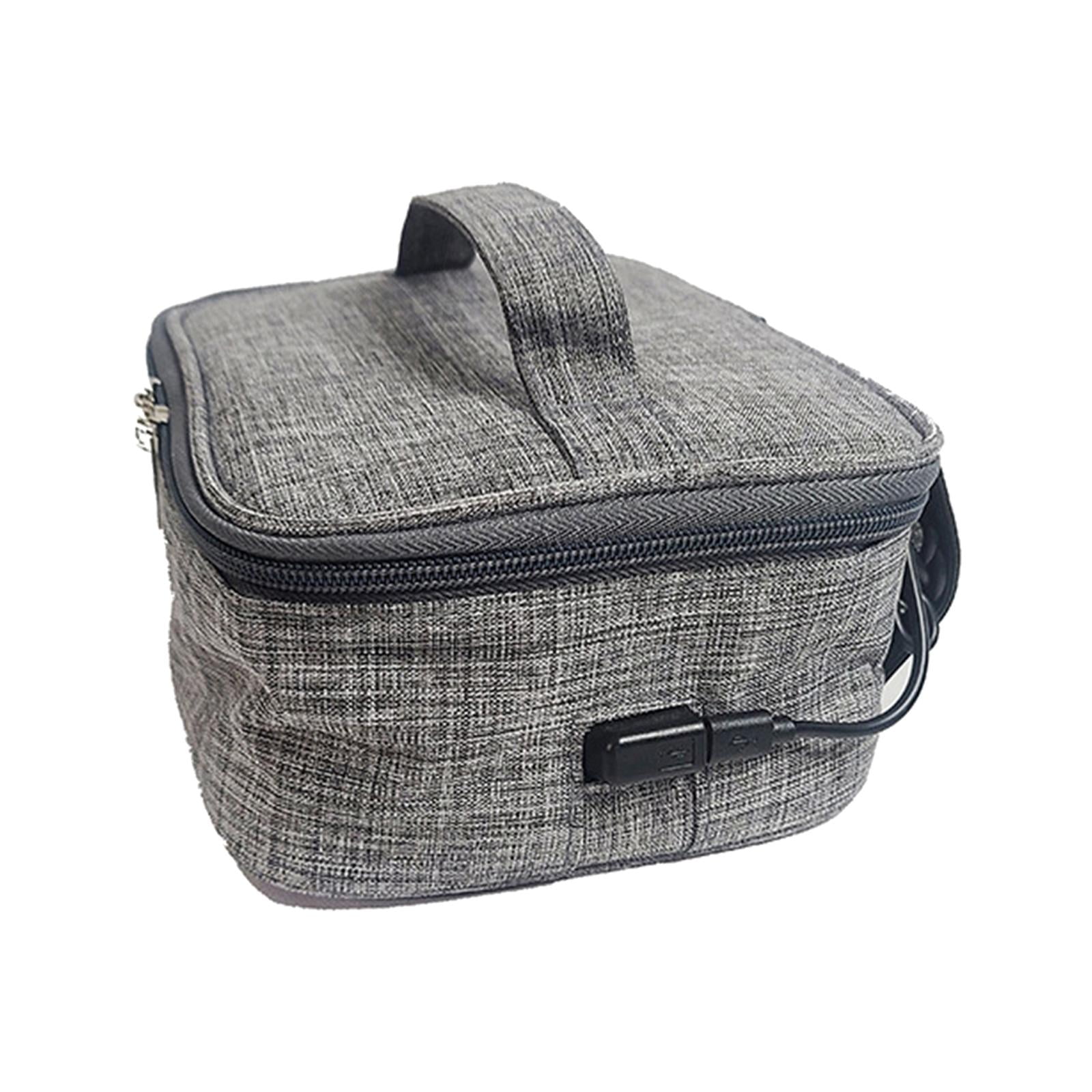 Electric USB Heating Lunch Box Insulation Bag Oxford Cloth for Office Food Warmer Convenient ,Grey for Adults with Zipper Portable Oven , USB, Size