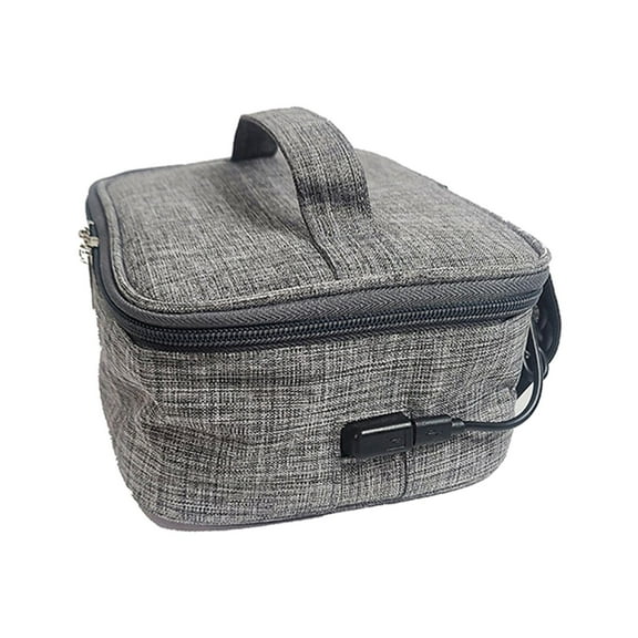 Electric USB Heating Lunch Box Insulation Bag Oxford Cloth for Office Food Warmer Convenient ,Grey for Adults with Zipper Portable Oven , USB