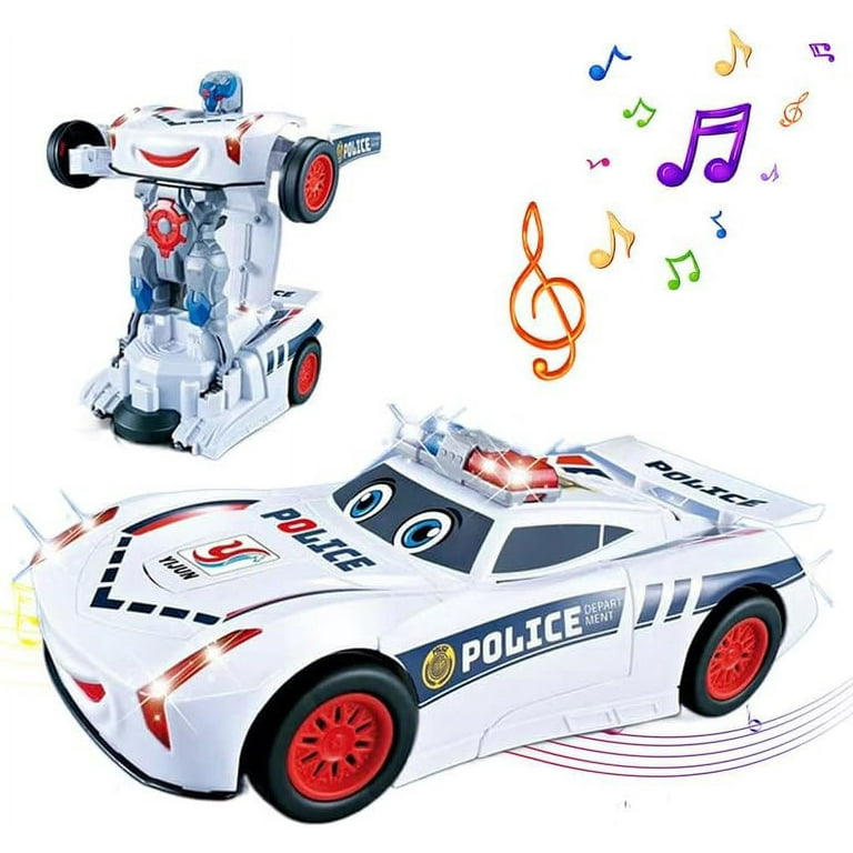 Electric Universal Deformation Police Toy Car with Light