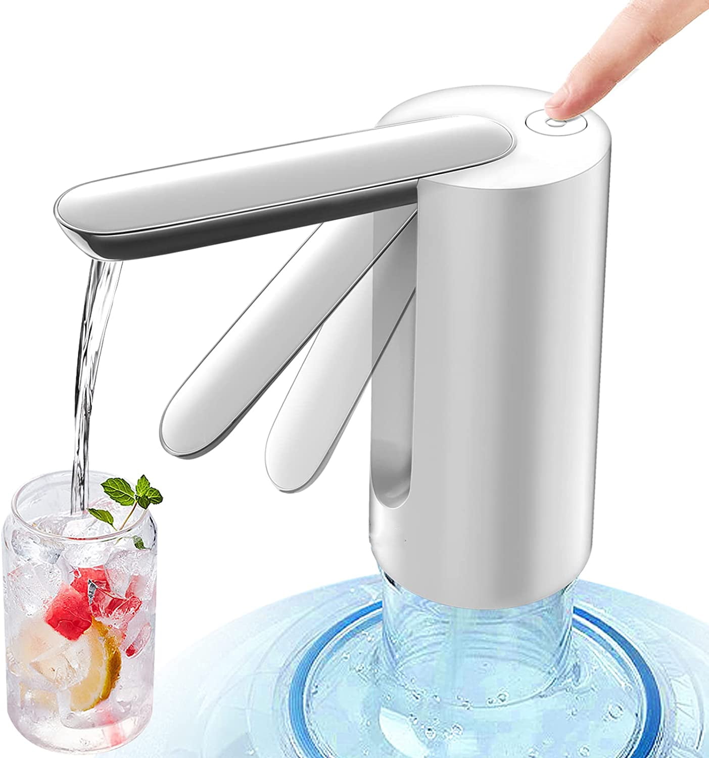 Electric Universal Water Bottle Pump Dispenser 5 Gallon, Foldable