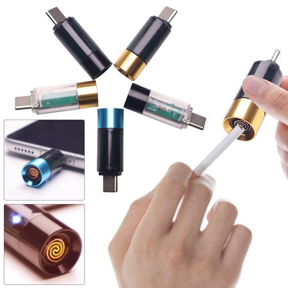 Electric Usb Lighter, Transparent Mini Type-C Phone Lighter, Portable Rechargeable Pocket Ignition Device, Safe Multipurpose Design For Candles, Cigars, Aromatherapy, Outdoor & Daily Use