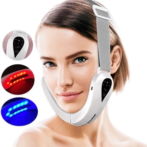 Electric V Face Shaping Machine, Micro-Current Face Massager V-Line Up Lift Belt Machine, Red Blue Light Facial Lifting Device Double Chin Shaping Massager for Face Skin Care